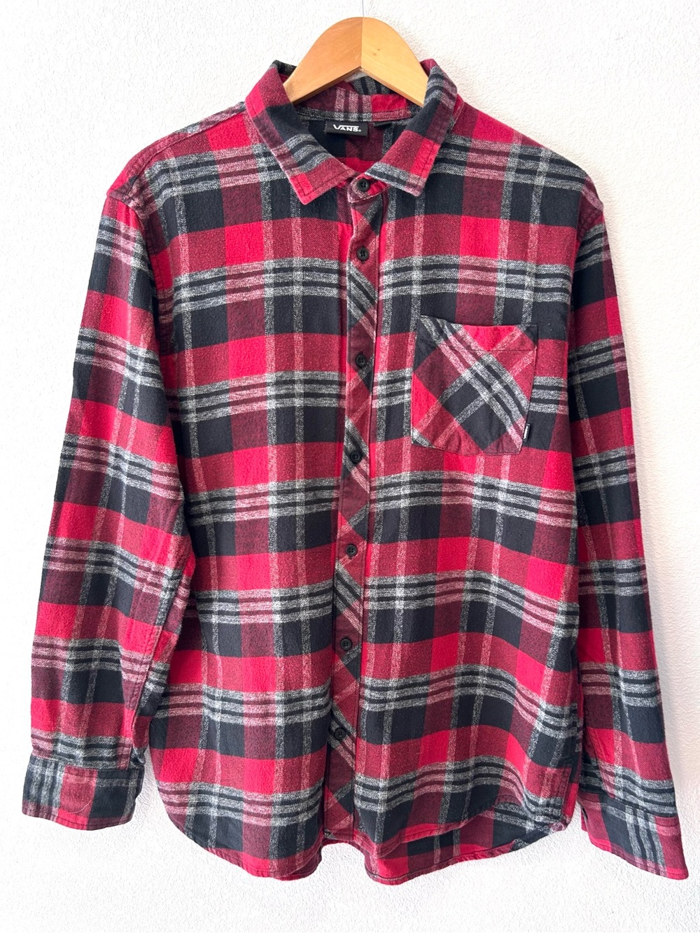 Vans Classic Plaid Flannel Men's Unisex Button Down Shirt Casual Cotton Size L